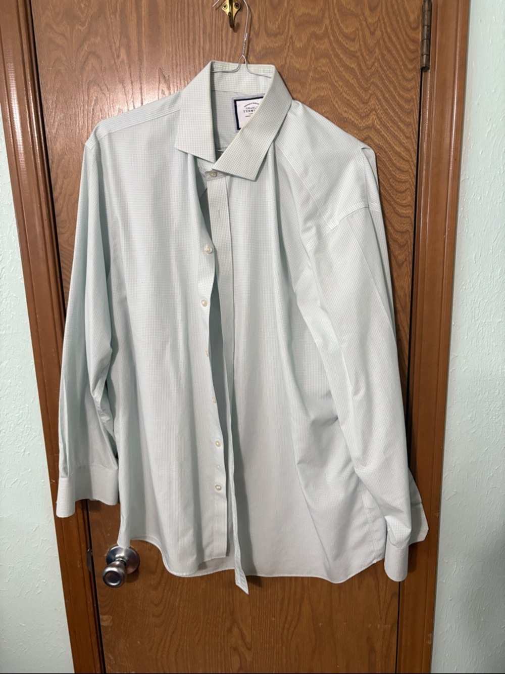 Charles Tyrwhitt Light Mint Gingham Dress Shirt